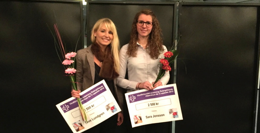Stipendiumvinnare Sara Jonsson och Tove Lundgren