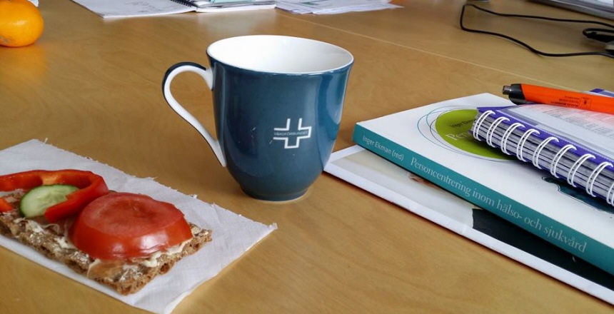 Blå kaffekopp