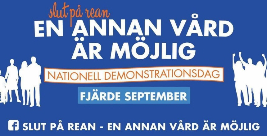 Bild med text inför demonstrationsdag fjärde september,