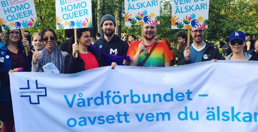 Bild från Prideparaden i Umeå 2016