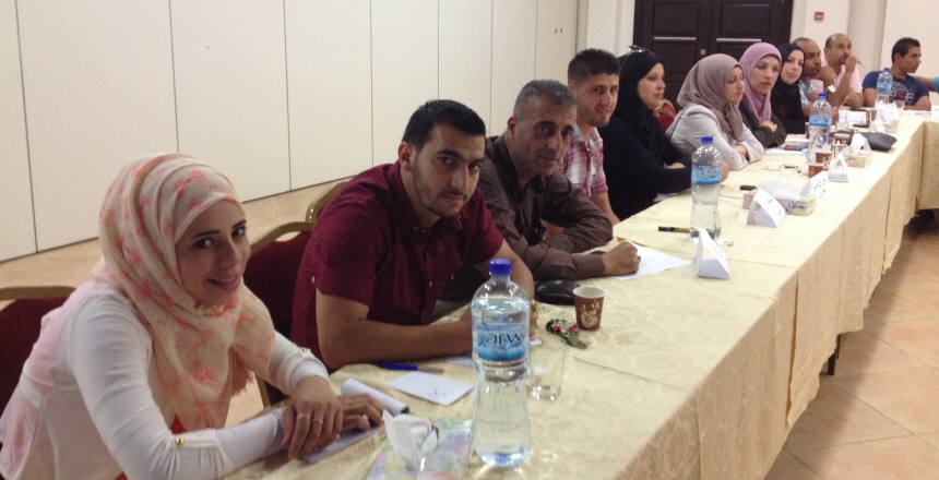 Deltagare i workshopen september 2014 i internationella projektet i Palestina.